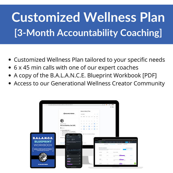Customized Wellness Plan + 3-Month Accountability Coaching